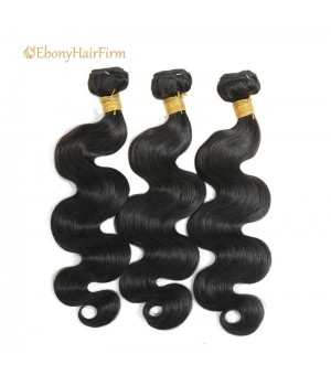 Virgin Human Brazilian Body Wave Hair 3 Bundles with Closure