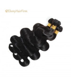 Virgin Human Brazilian Body Wave Hair 3 Bundles with Closure