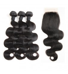 Free Shipping Brazilian Body Wave Hair 3 Bundles / 2 Bundles with Closure