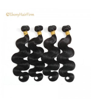 Virgin Human Brazilian Body Wave Hair 3 Bundles with Closure