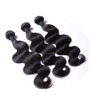 Brazilian Body Wave Hair 3 Bundles with Frontal Lace 13x4