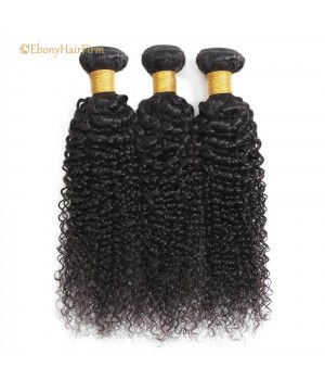 Brazilian Curly Hair 3 Bundles with Closure 4x4