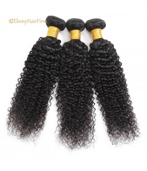 Brazilian Curly Hair 3 Bundles with Closure 4x4