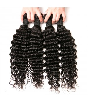 Black Women Brazilian Deep Wave Hair 3 Bundle Deals / 2 Bundle Deals