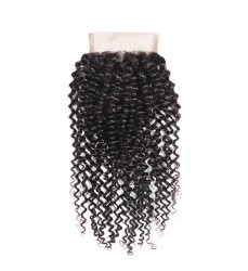 Free Part Brazilian Curly Lace Closure 4x4