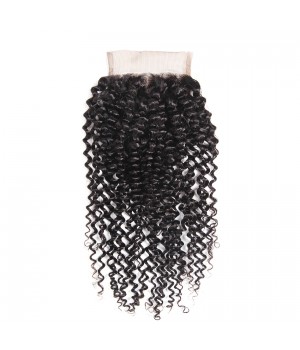 Free Part Brazilian Curly Lace Closure 4x4