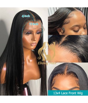 10-30 inch 13x4 Brazilian Straight Human Hair Lace Front Wigs