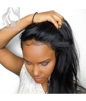 Brazilian Straight Hair 360 Lace Frontal with Baby Hair for Sale Natural Color 10-20" inches