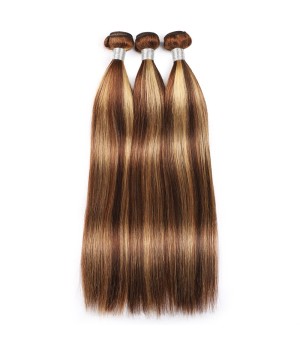 Brazilian P4 27 Piano Straight Hair Bundles Piano Color Hair Weave