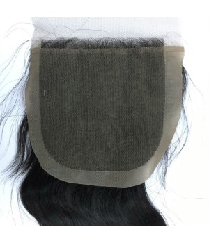 Indian Straight Human Hair Free Part  4x4 Silk Hair Closure for Sale