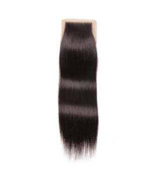 Virgin Brazilian Straight Hair Free Part  4x4 Silk Base Closure for Sale Bleach Knots