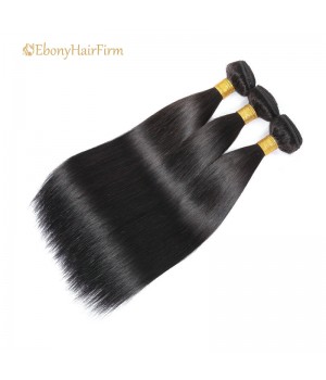 Virgin Human Brazilian Straight Hair 3 Bundles with Closure 4x4