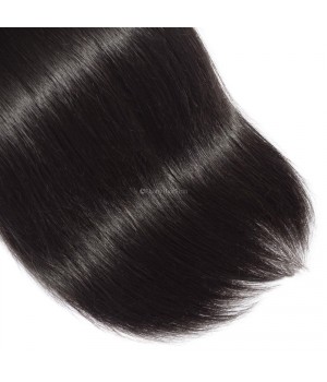 Brazilian Straight Hair 3 Bundles with Frontal Lace 13x4